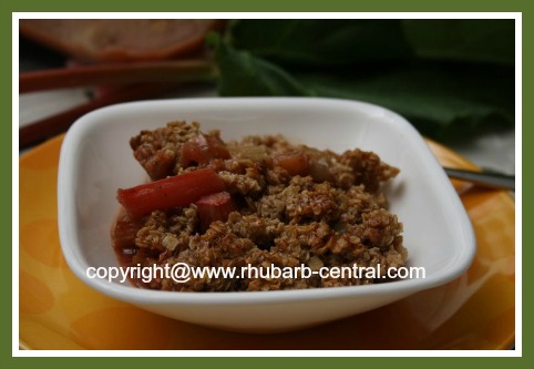 Homemade Rhubarb Crisp Dessert Recipe with Fresh Rhubarb